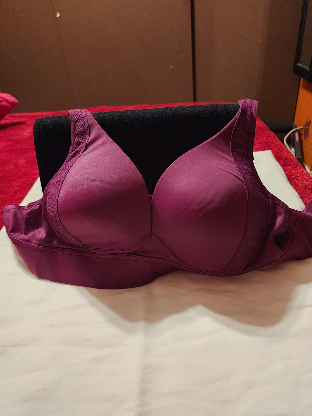 Jockey Wireless Full-Coverage Bra in Plum